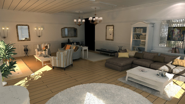 3d saloon fireplace sofas model - Salon with Fireplace by solarseas